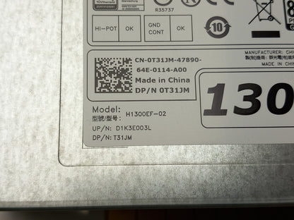 Dell Precision T7610 T7910 T7600 1300W Workstation Power Supply Unit 0T31JM