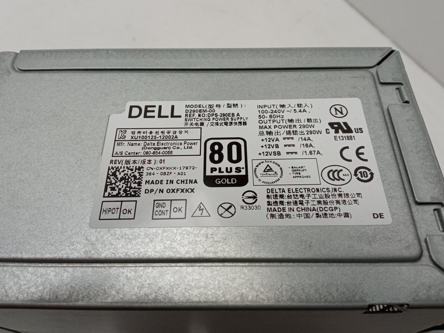 Dell OptiPlex 3020 7020 9020 MT 290W Power Supply Unit 0XFXKX XFXKX