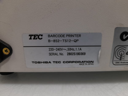 TEC B-852-TS12-QP Parallel & Serial Wide Industrial Label Printer Missing Holder