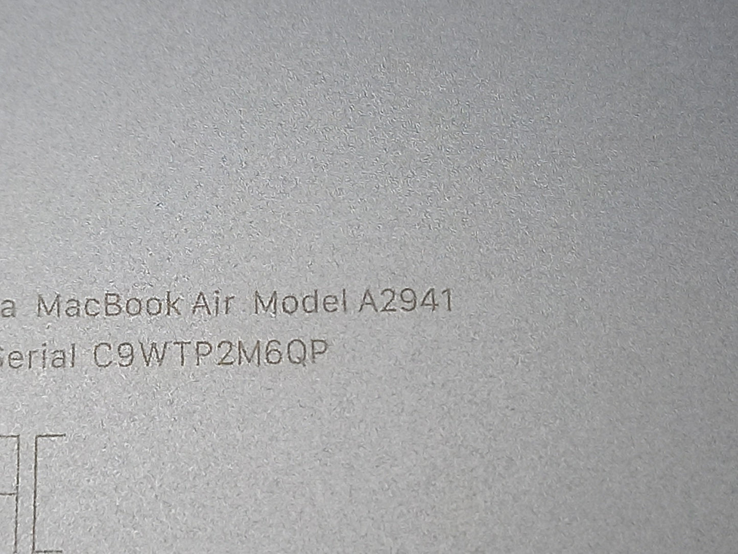 Apple MacBook Air A2941 15 Laptop Bottom Chassis Panel Lid Midnight 613-25715-04