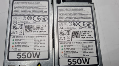 2x Dell PowerEdge R420 550W Server Power Supply Unit 0M95X4 M95X4