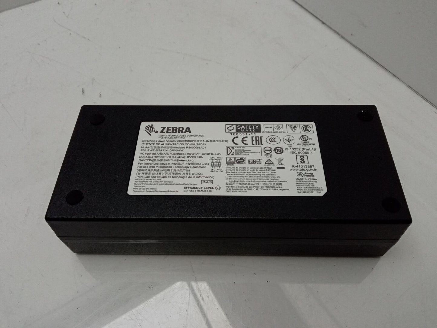Zebra Power Adapter 12V 9A PS000086A01 PWR-BGA12V108W0WW
