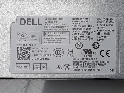 Dell OptiPlex 3020 7020 9020 SFF 255W Power Supply Unit 0FP16X FP16X