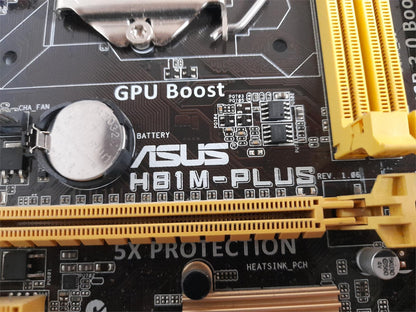 ASUS H81M-PLUS Socket LGA1150 DDR3 Micro ATX Motherboard With I/O Shield