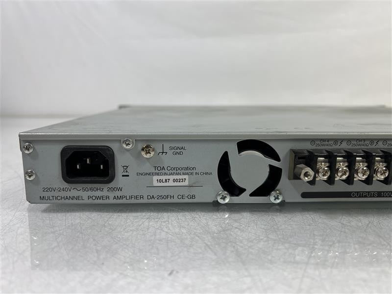 TOA DA-250FH CE 4 Channel Digital Power Amplifier - 4x 250W 100V/40ohm