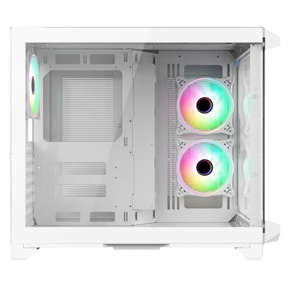 CiT Pro Android X Gaming Cube ATX Mid-Tower Dual Chamber White PC Computer Case