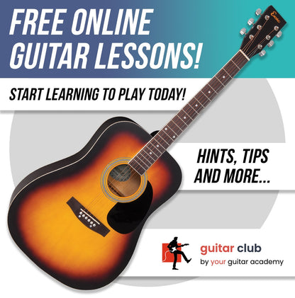 Encore Dreadnought Outfit Acoustic Guitar ~ Sunburst