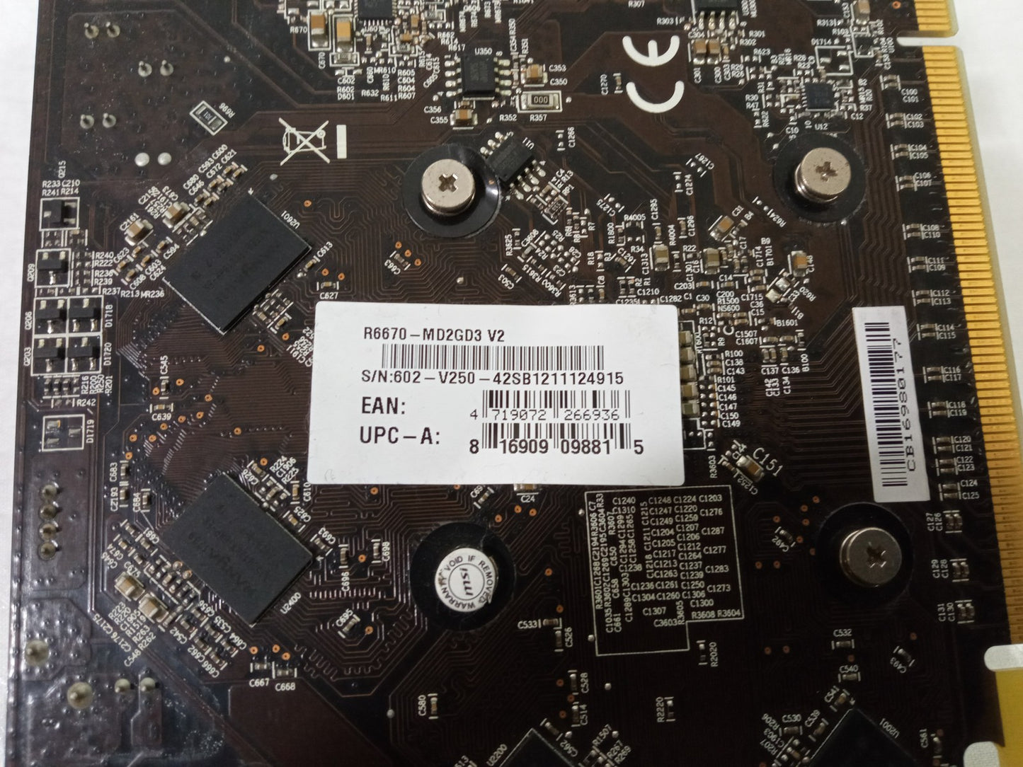 MSI Radeon HD 6670 2GB DDR3 PCI-E Video Graphics Card R6670-MD2GD3 V2