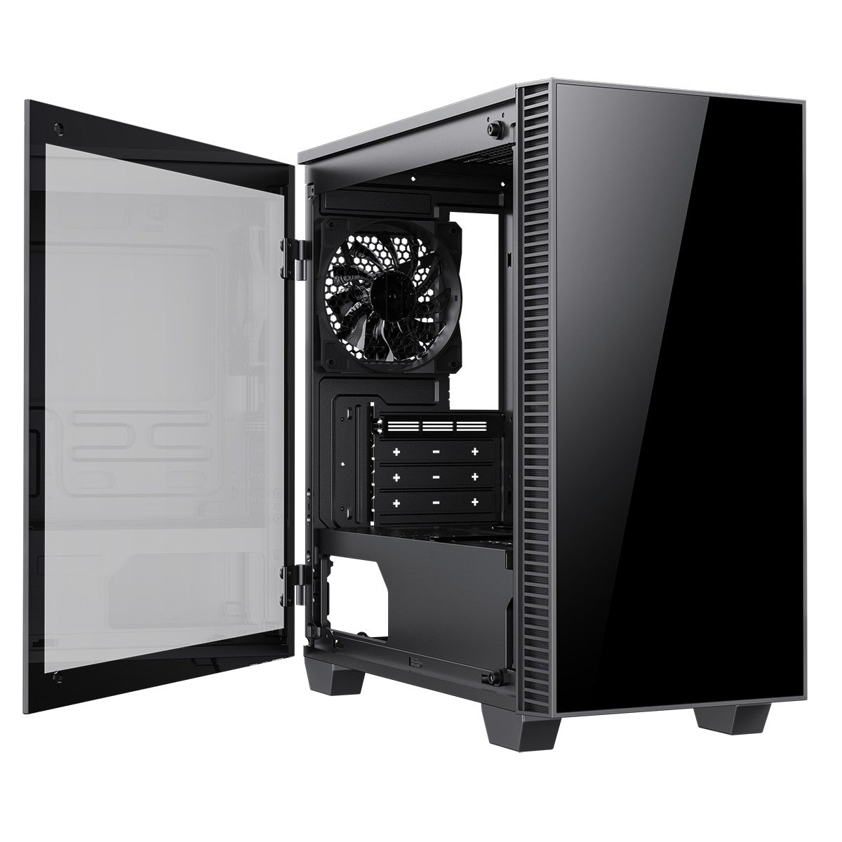 GameMax Mini Abyss ARGB mATX PC Black Gaming Case w/ Infinity RGB Front Panel