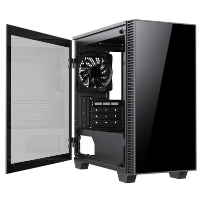 GameMax Mini Abyss ARGB mATX PC Black Gaming Case w/ Infinity RGB Front Panel