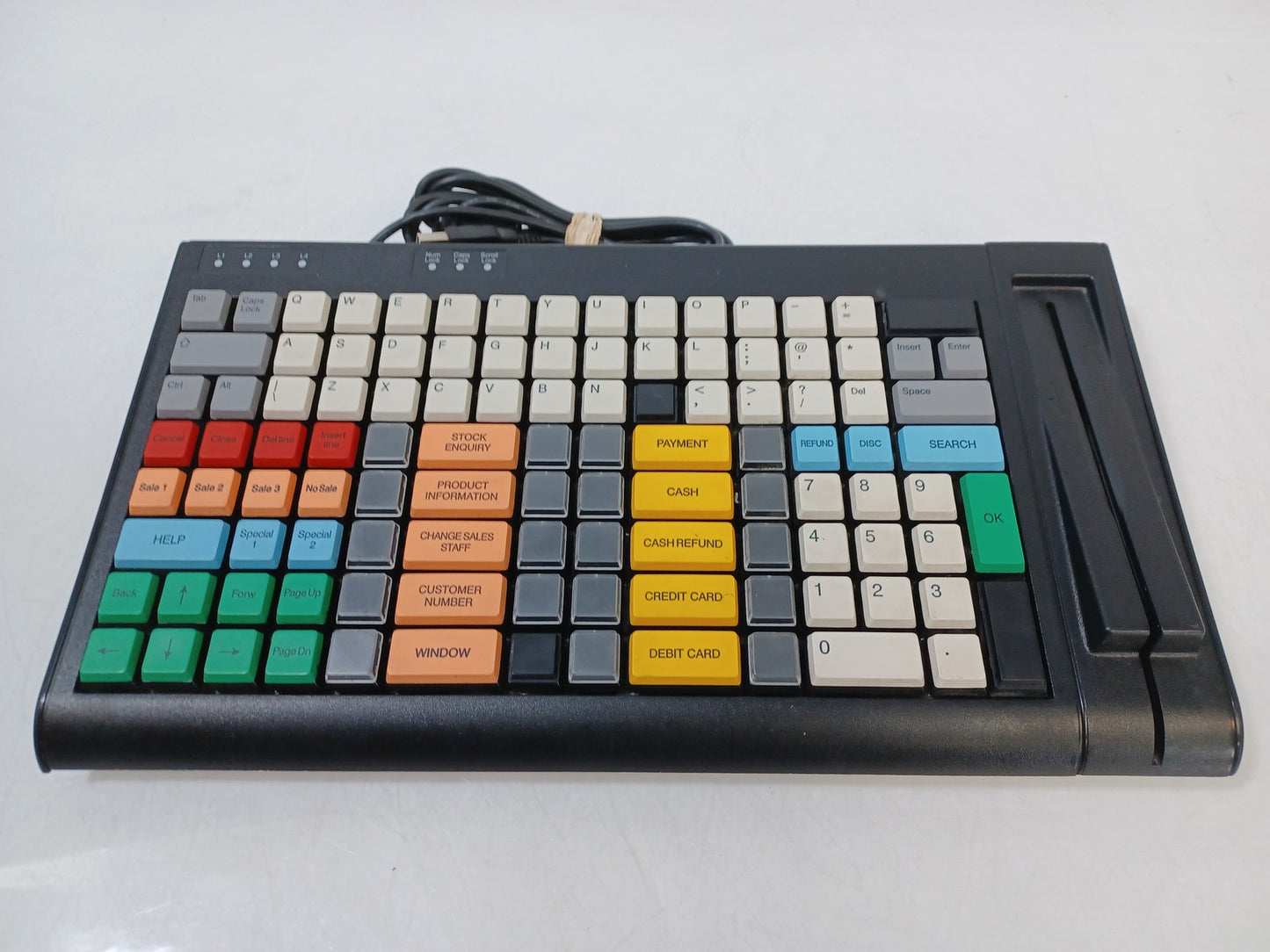 Tipro MID-UU-KM128A-RA-C15 Programmable PC POS Keyboard With Card Reader