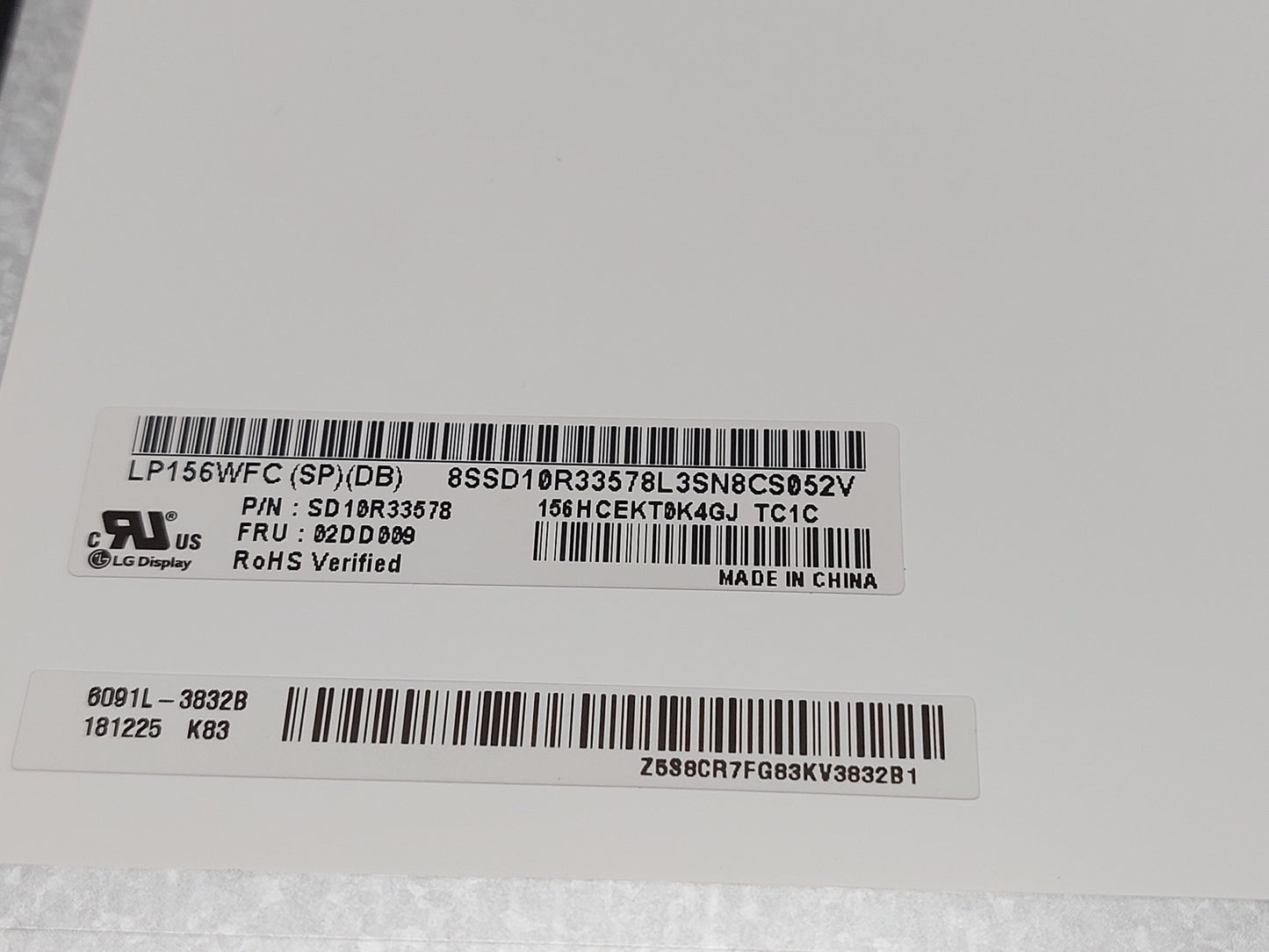 LG Display LP156WFC (SP)(DB) 15.6" Replacement Laptop LCD Display Panel