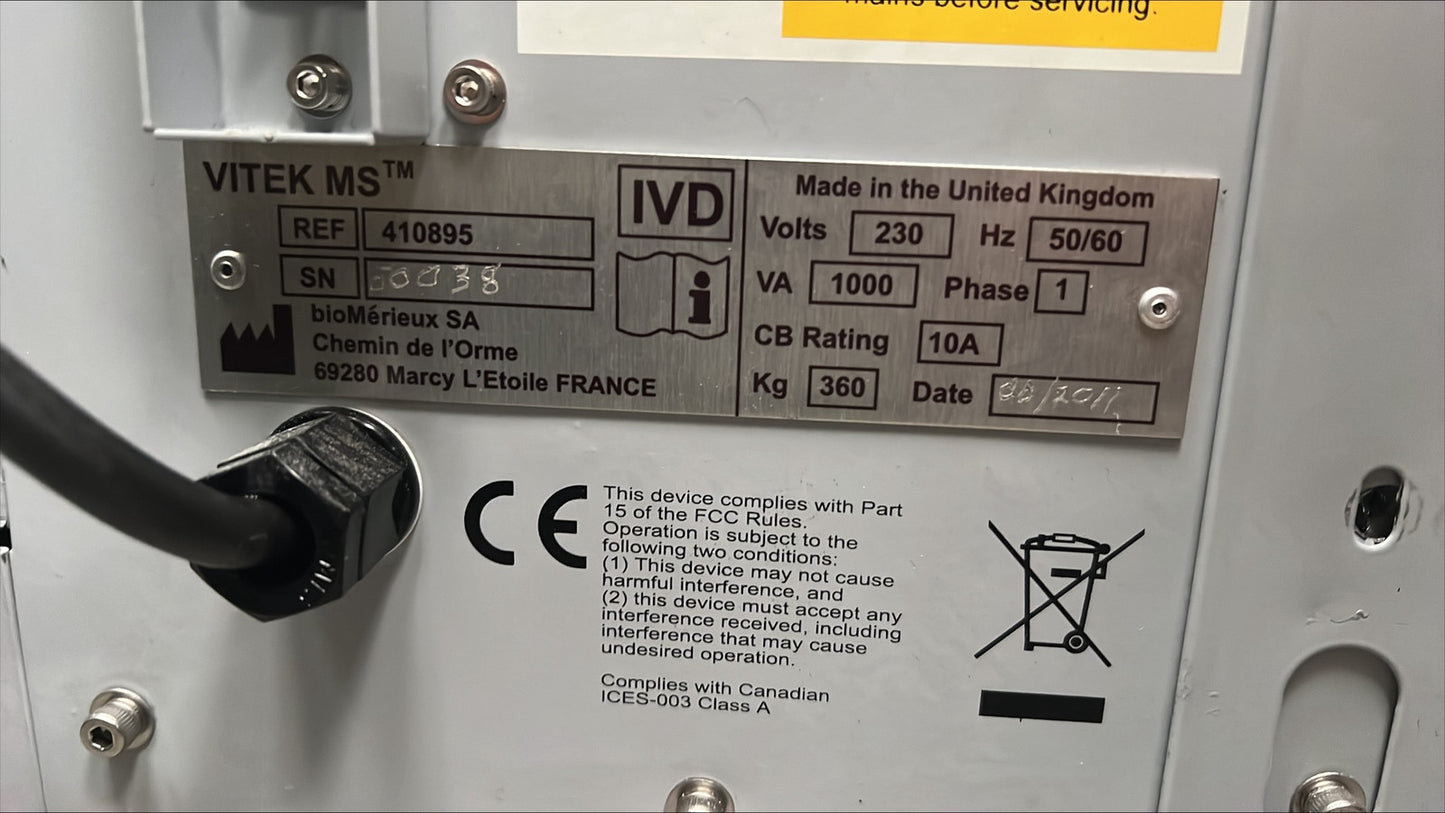 Biomerieux 410895 Vitek MS Mass Spectrometry Microbial Identification System
