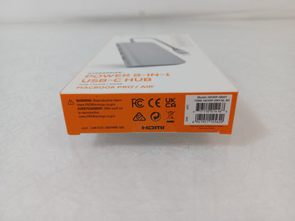 Targus Hyperdrive Power 9-in-1 USB-C Space Grey Hub - HD30F-GRAY