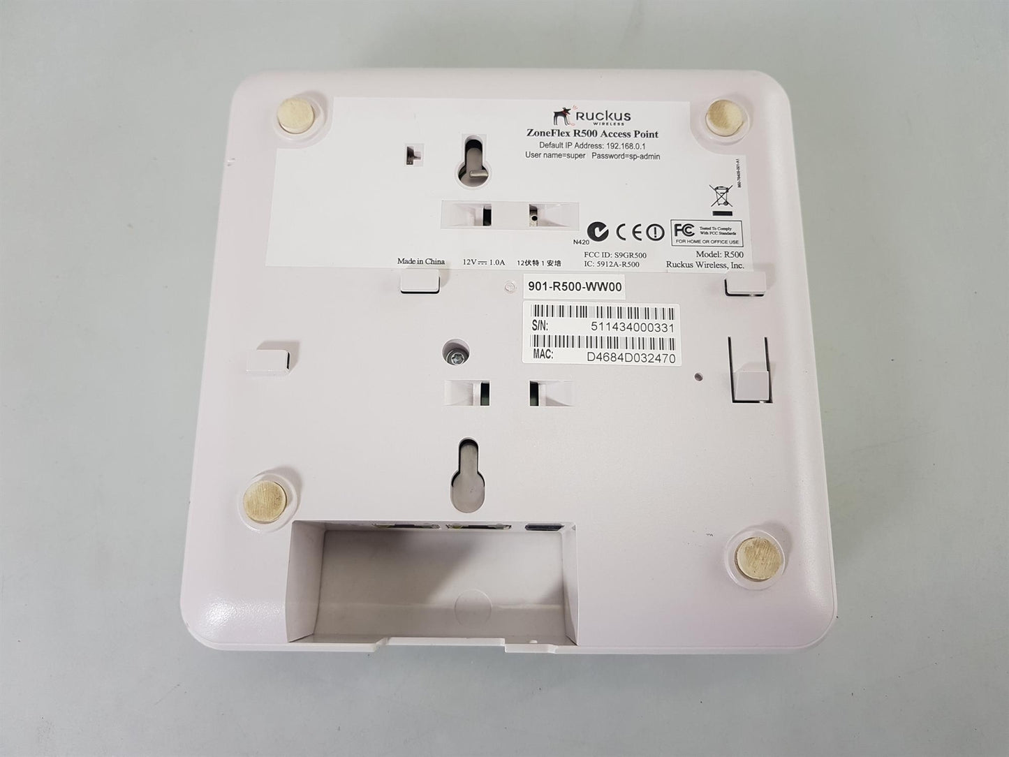 Ruckus ZoneFlex R500 Indoor PoE 802.11ac 2x2:2 Wi-Fi Wireless Access Point