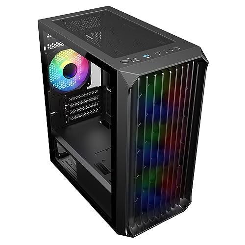 CiT Saturn Airflow Micro-ATX Black RGB PC Gaming Case mATX ‎CIT-SATURN-BLK