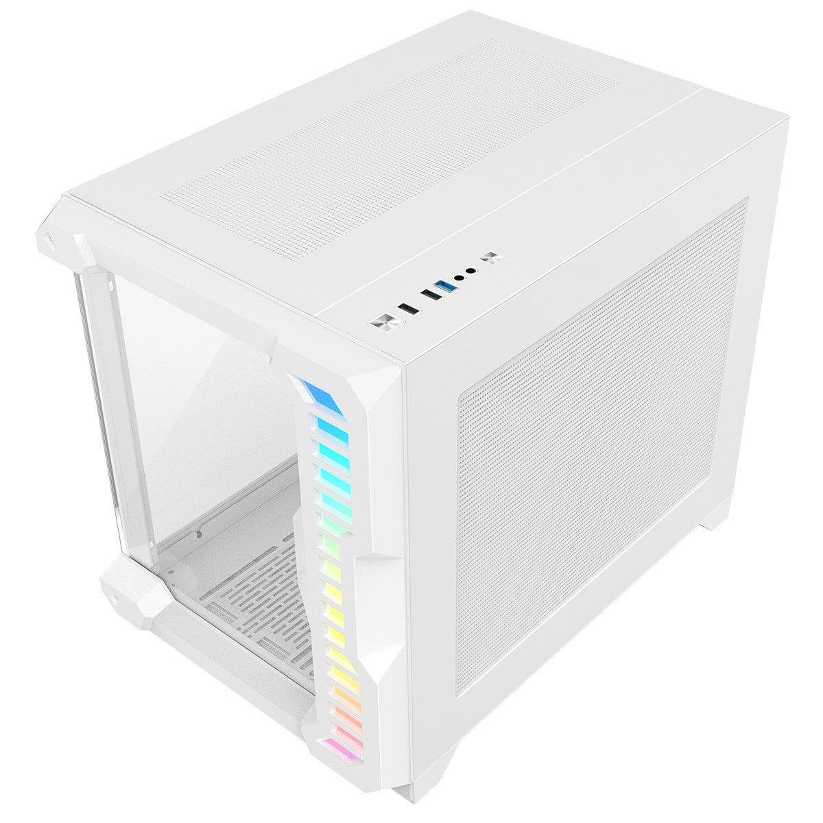 CiT Pro Android X Gaming Cube ATX Mid-Tower Dual Chamber White PC Computer Case