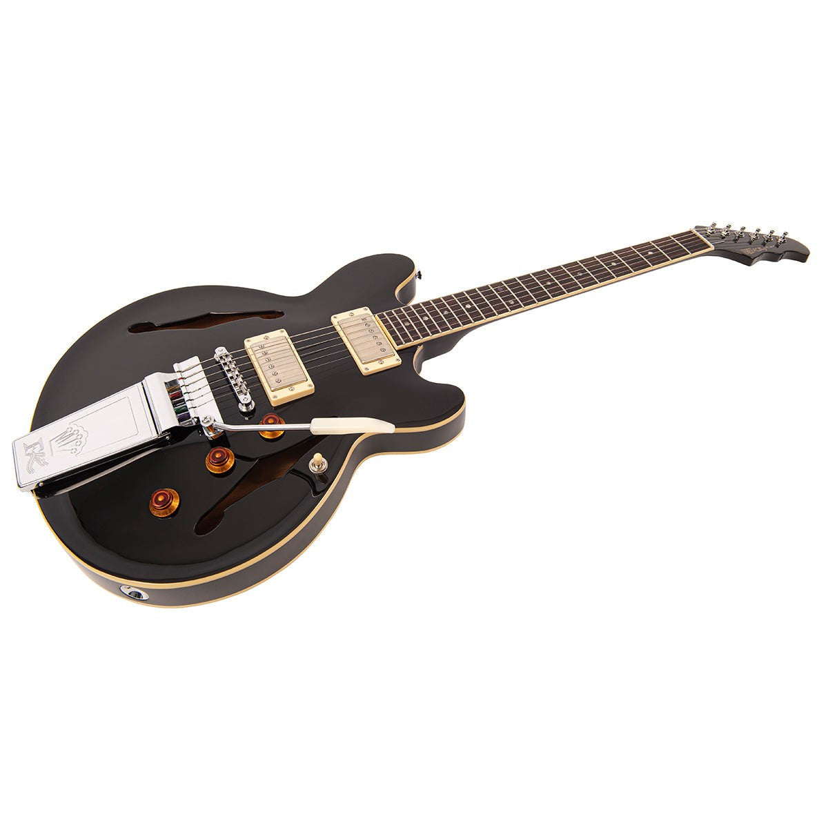 Fret-King Elise Custom With Vintage Style Vibrato Electric Guitar ~ Gloss Black