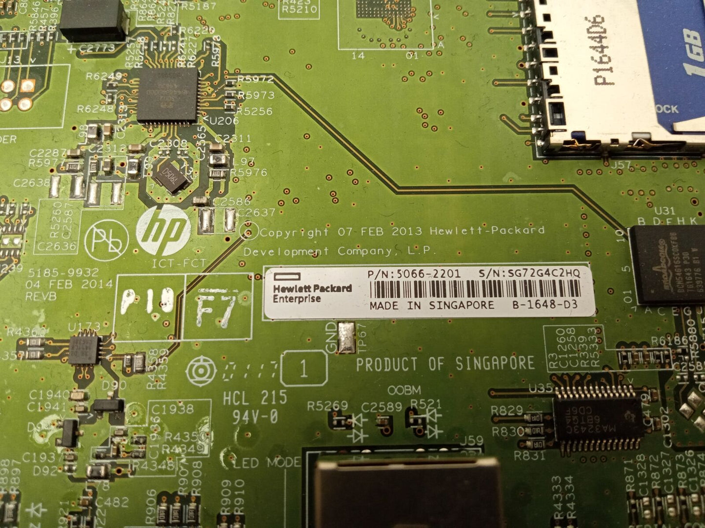 HP Aruba 5400R ZI2 Management Module Card J9827A 5066-2201