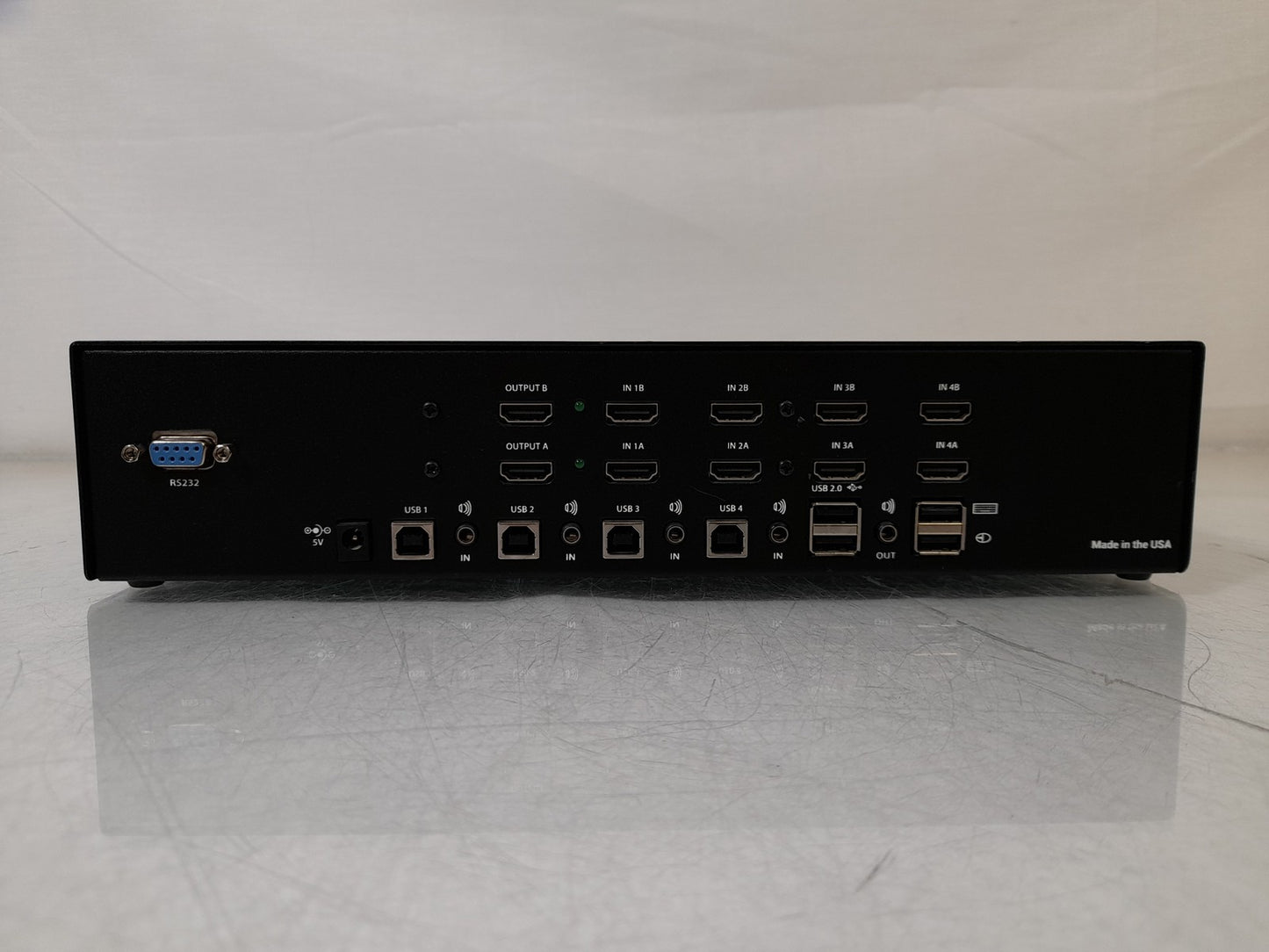 BlackBox HD6224A 4K60 4 Port HDMI Dual-Monitor KVM Switch - With Power Supply