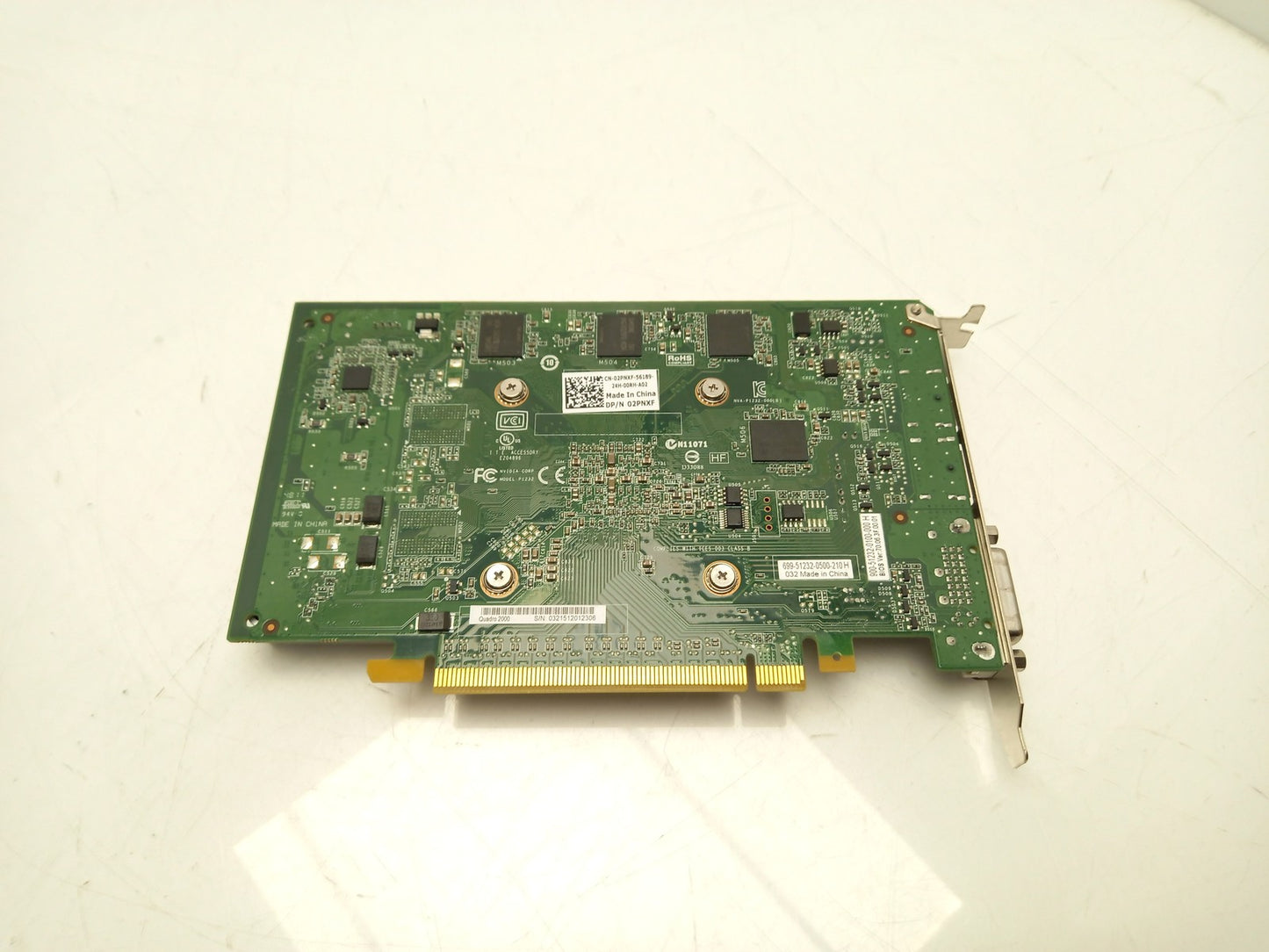NVIDIA Quadro 2000 1GB PCI Express Dual Display Port DVI Dell 02PNXF 2PNXF