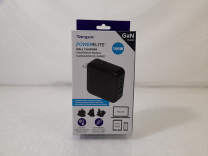 Targus APA109GL 100W GaN USB-C Wall Charger - With International Travel Plugs