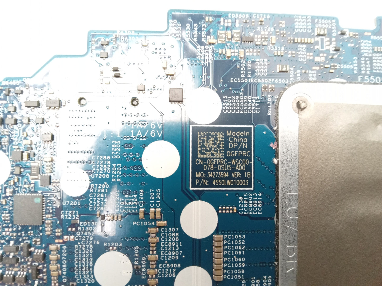 Dell Inspiron 5506 Laptop Motherboard AMD Ryzen 7 4700 2 GHz CPU DDR4 0GFPRC