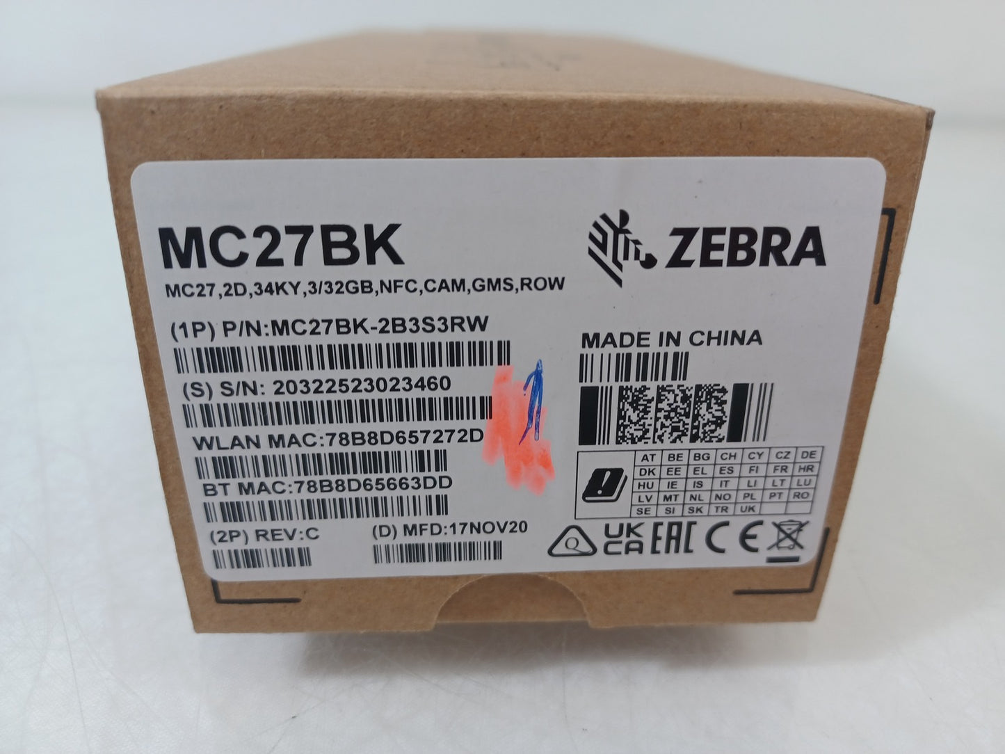 Zebra MC2700 Mobile Computer Handheld 2D Barcode Scanner MC27BK-2B3S3RW