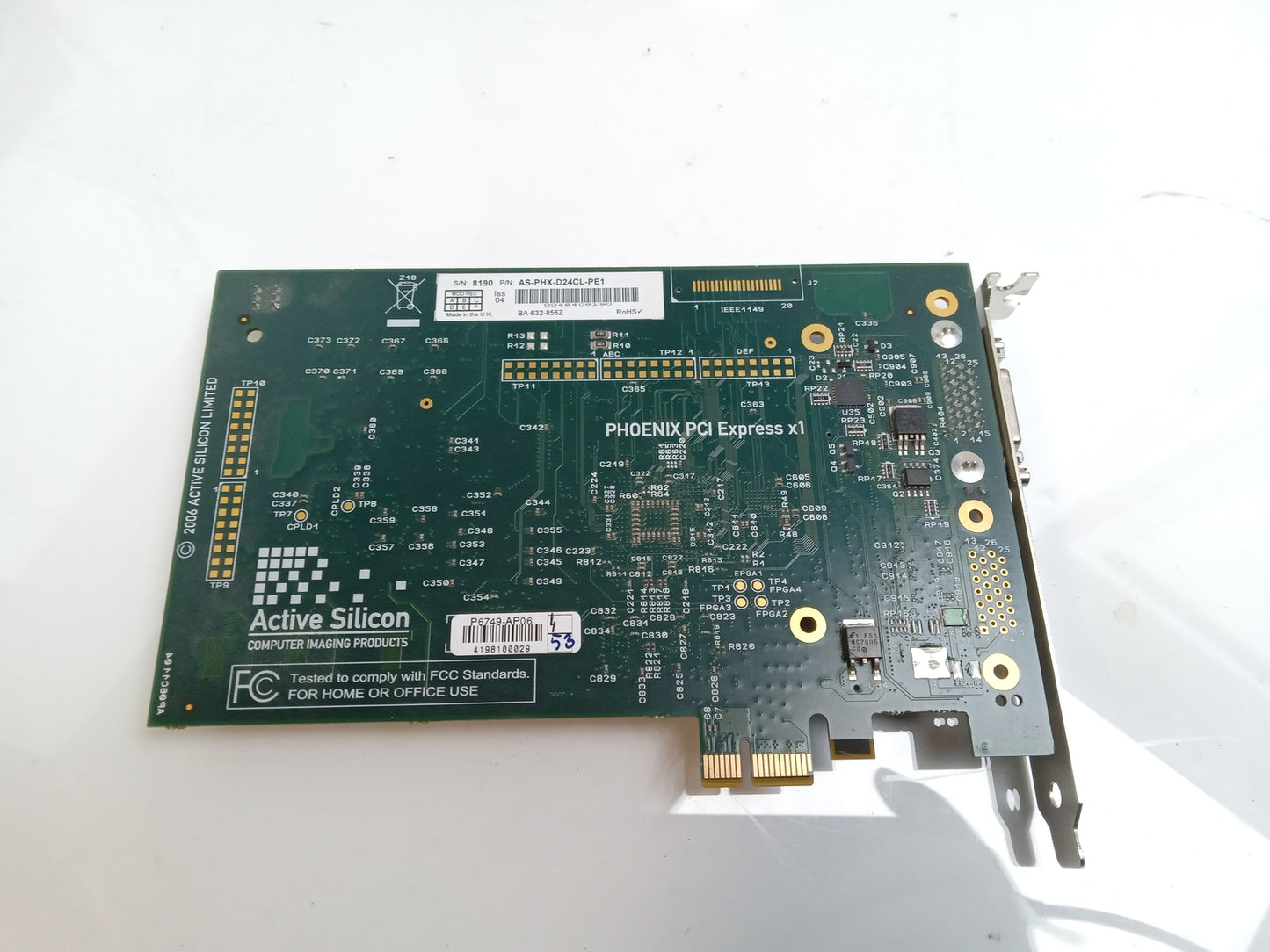 Active Silicon Pheonix PCIe Frame Grabber Card AS-PHX-D24CL-PE1