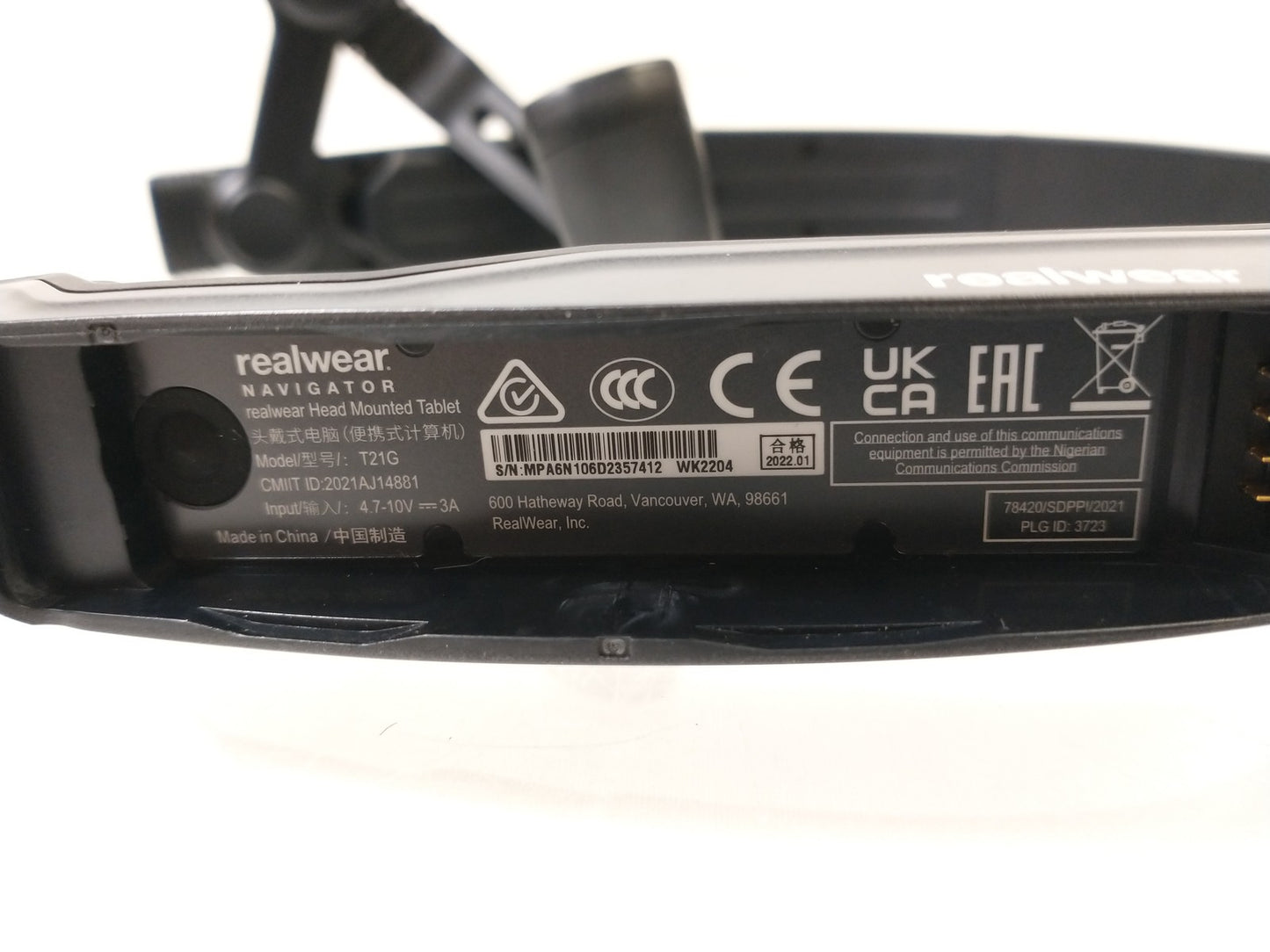 Realwear Navigator 500 T21G Augmented Reality Headset