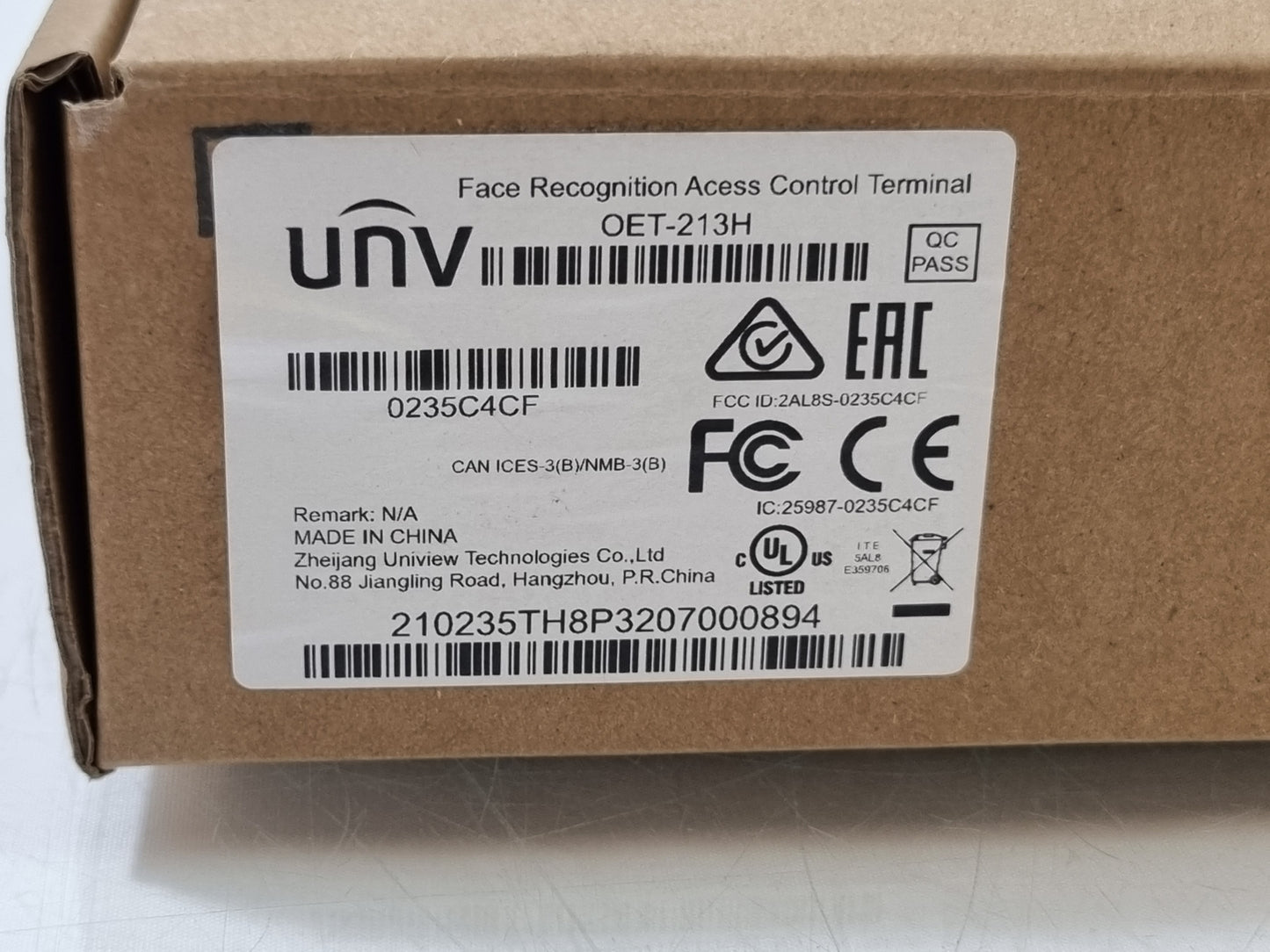 Uniview OET-213H-BTS1 UNV Face Recognition And Wrist Fever Terminal - New In Box