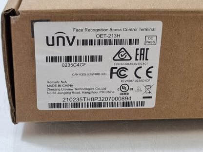 Uniview OET-213H-BTS1 UNV Face Recognition And Wrist Fever Terminal - New In Box