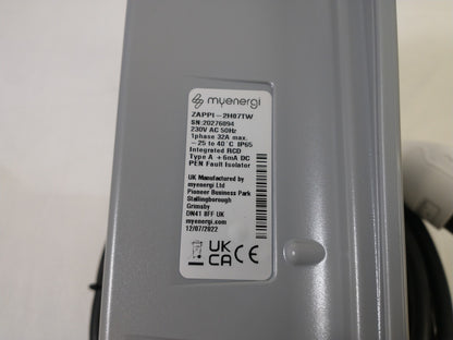 MyEnergi ZAPPI-2H07TW Single Phase 7Kw Type 2 EV Charger - Tested To Power