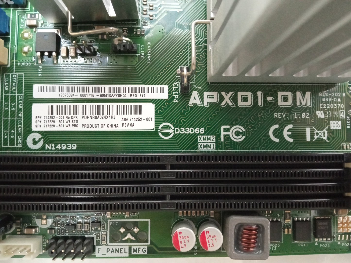 HP APXD1-DM Socket AMD E1-1500 DDR3 Mini-ITX Motherboard 714252-001
