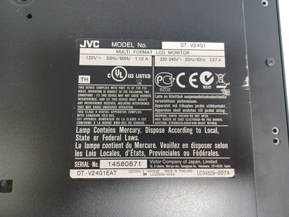 JVC DT-V24G1 HD Multiformat 24" 1920x1080 Broadcast LCD Monitor - Scratched