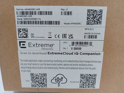 Extreme Networks AP460S6C 802.11ax Wi-Fi 6 Wireless Access Point