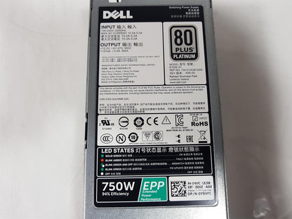 Dell PowerEdge 750W Platinum Server Power Supply Unit 0Y9VFC Y9VFC