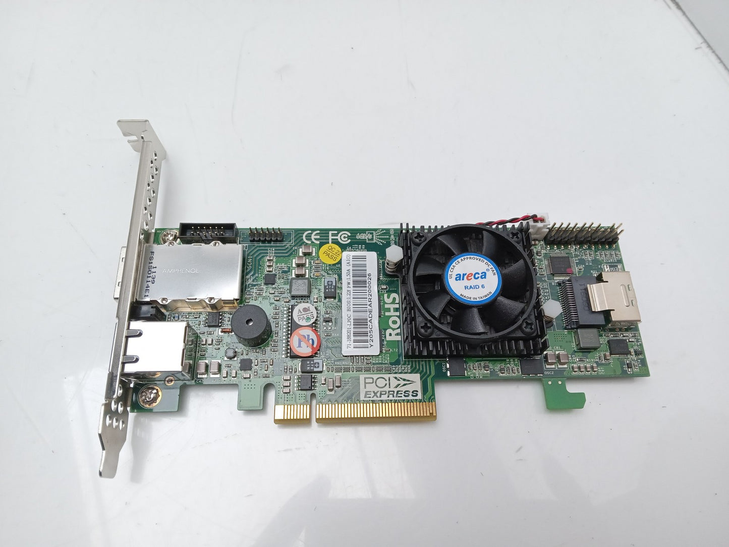 Areca ARC1882LP VER:CA PCIe 1Gbps SAS RAID Controller Card
