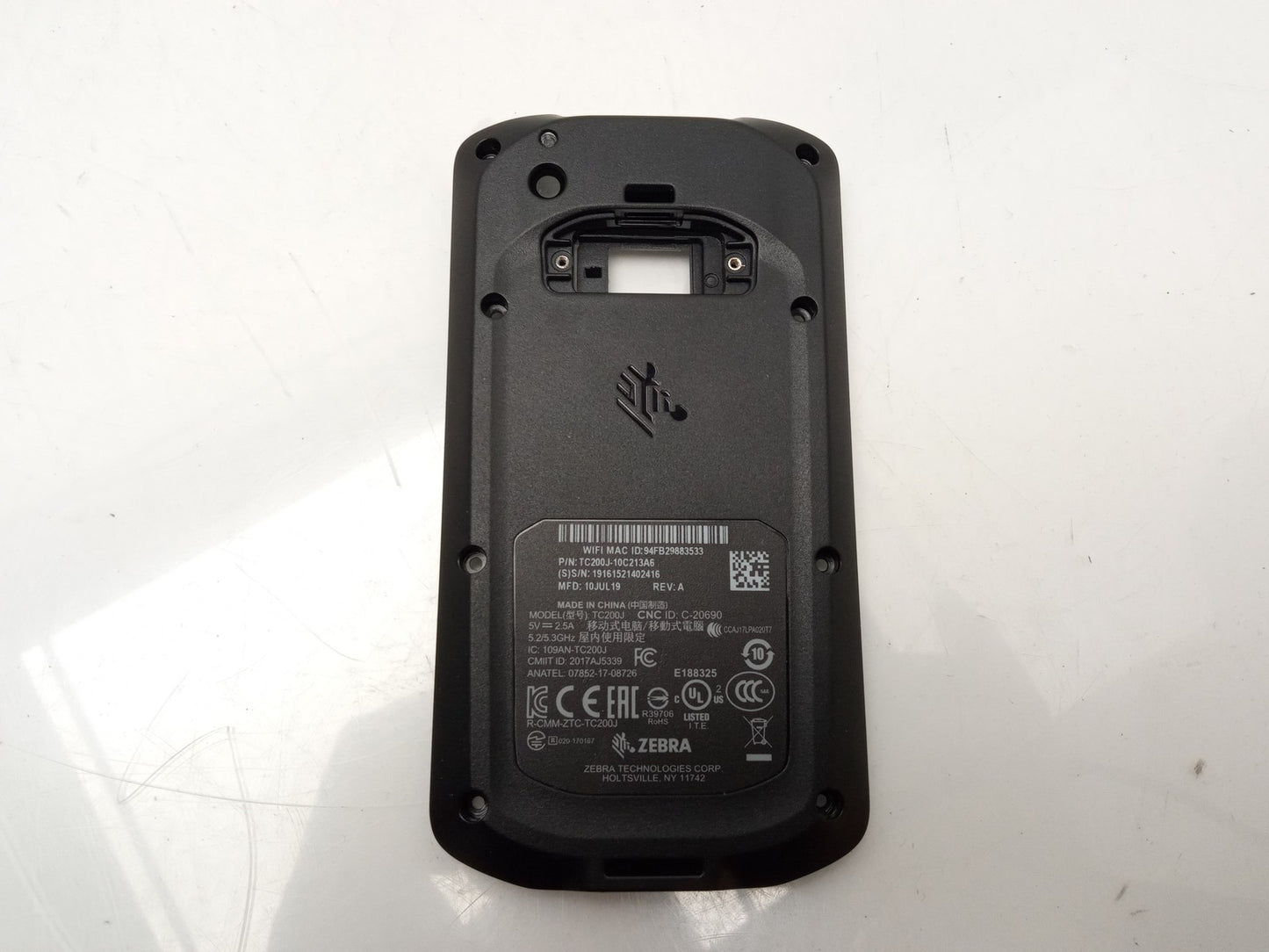 Zebra TC200J Hand Scanner Replacement Rear Housing TC200J-10C213A6