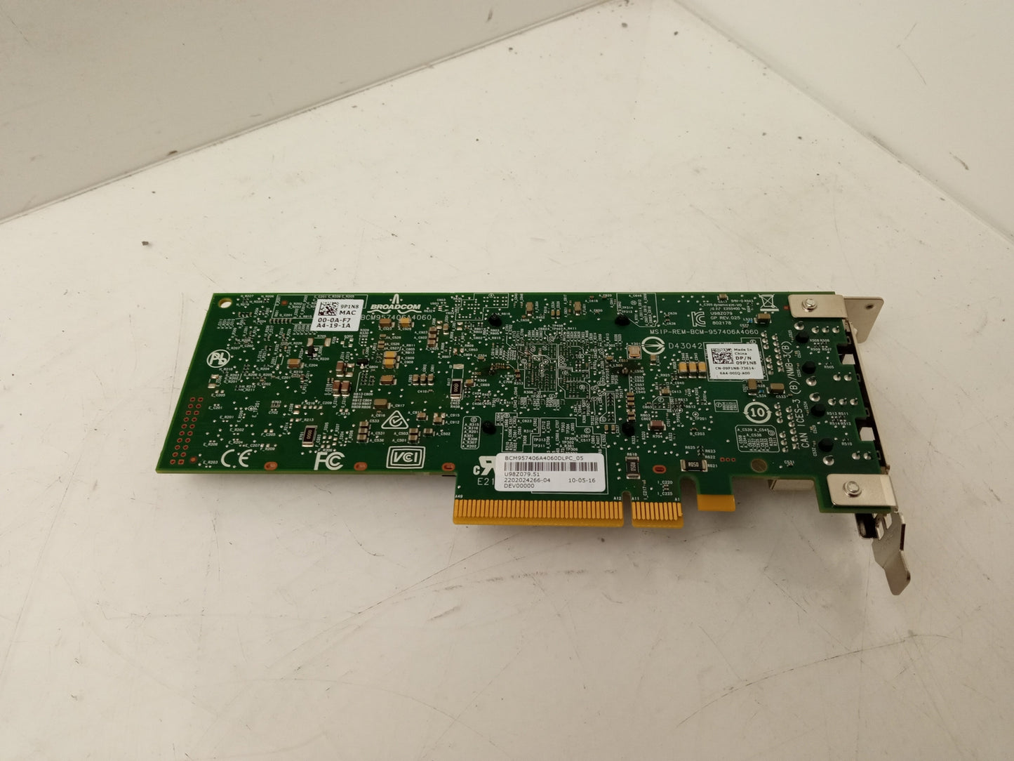 Dell Broadcom 57406 Dual Port 10GbE PCIe Low Profile Network Card 09P1N8 9P1N8