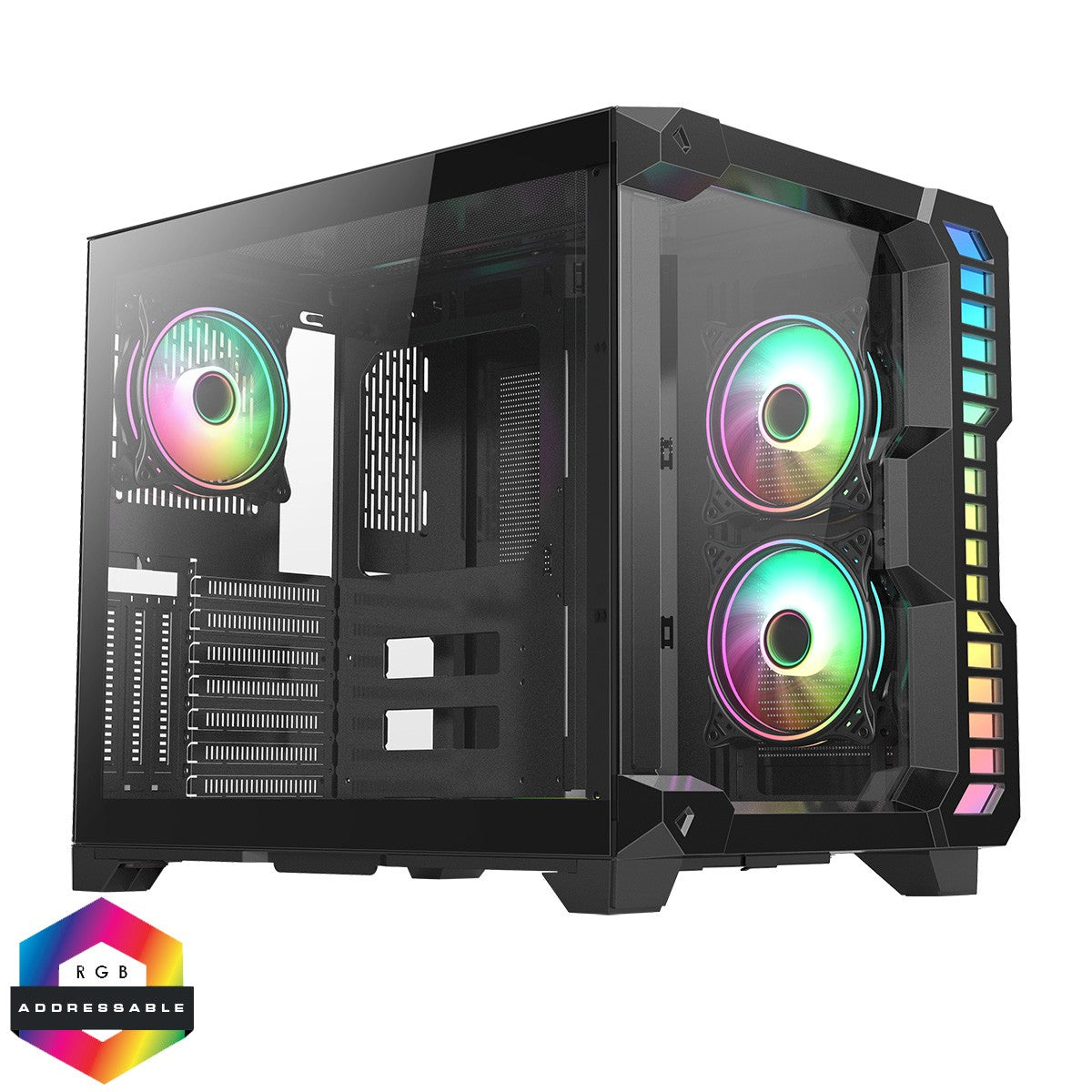 CiT Pro Android X Gaming Cube ATX Mid-Tower Dual Chamber Black PC Computer Case