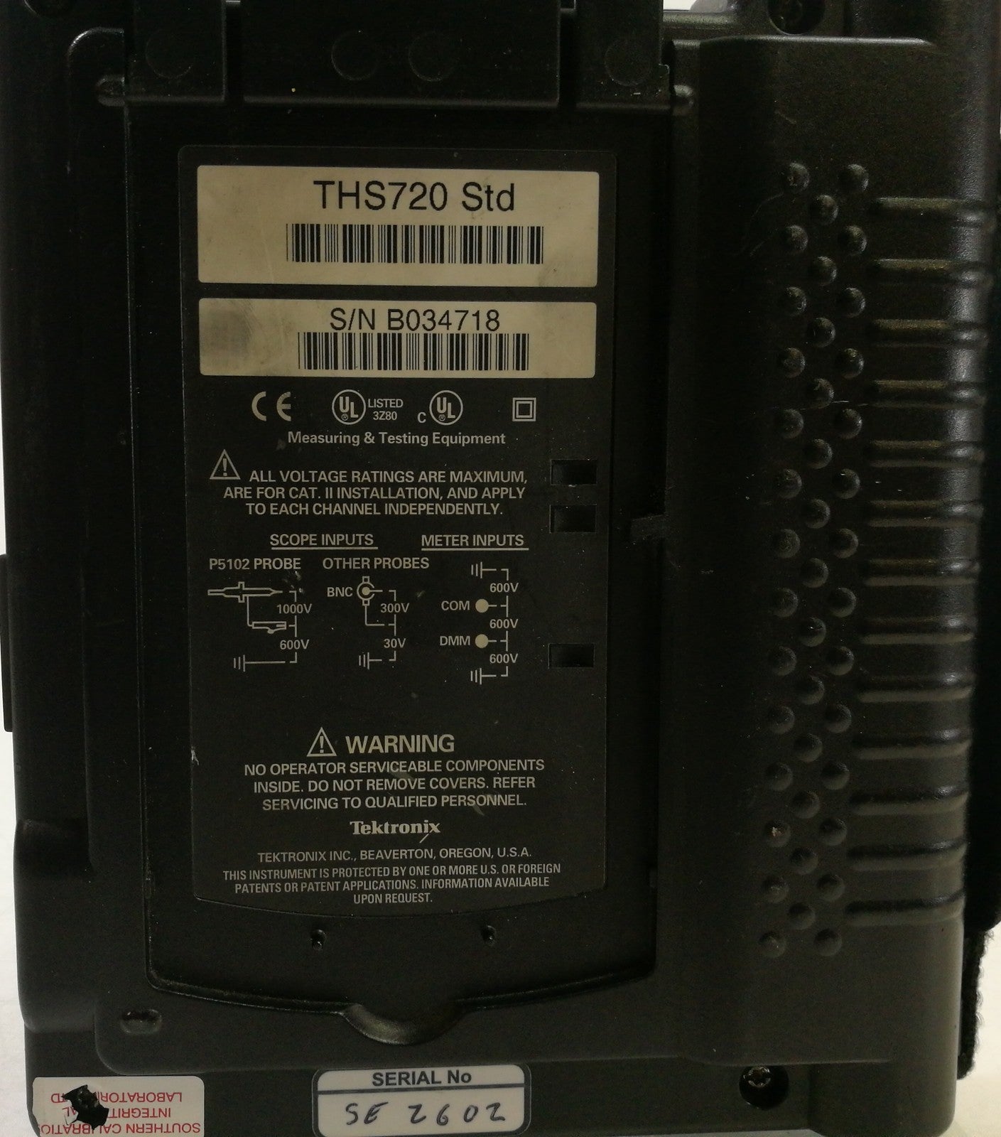 Tektronix TekScope THS720 Std Dual-Channel 100 MHz Handheld Oscilloscope