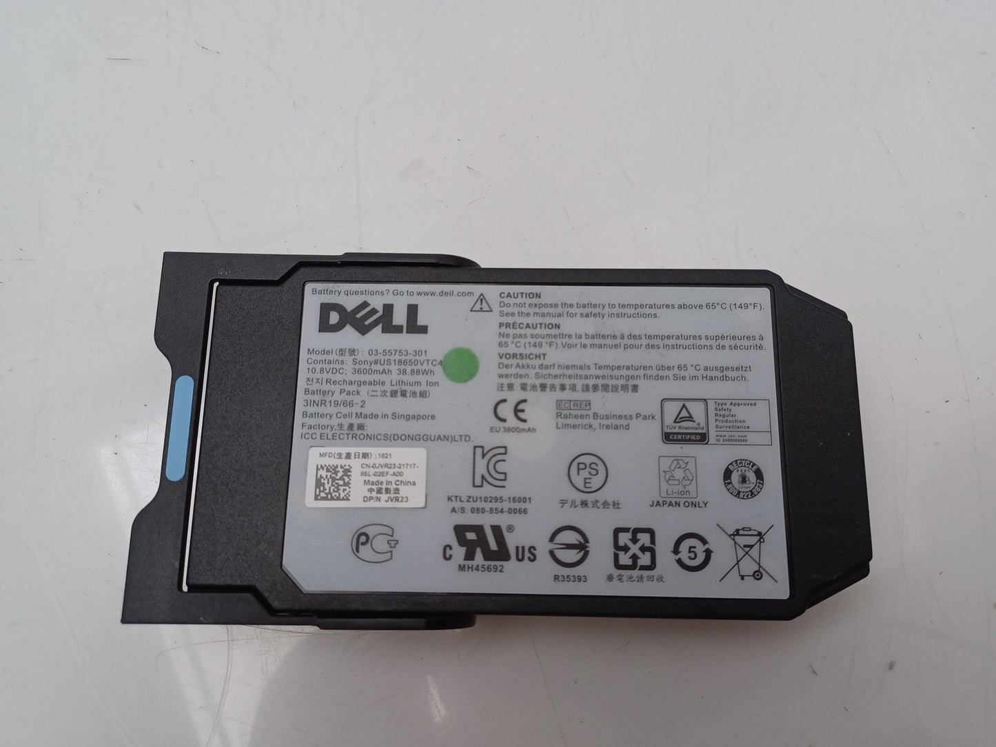Dell SC7020 Rack Storage 38.88Wh 10.8V 3600mAh Battery Unit JVR23 03-55753-301