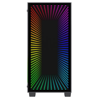 GameMax Mini Abyss ARGB mATX PC Black Gaming Case w/ Infinity RGB Front Panel