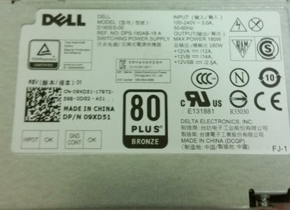 Dell OptiPlex 5040 SFF 180W Power Supply Unit 09XD51 9XD51