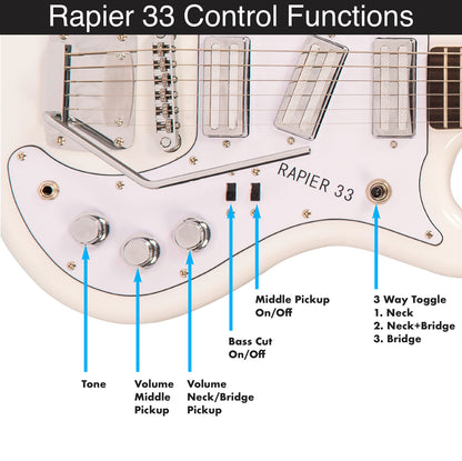 Rapier 33 RAP33AW Electric Guitar ~ Artic White