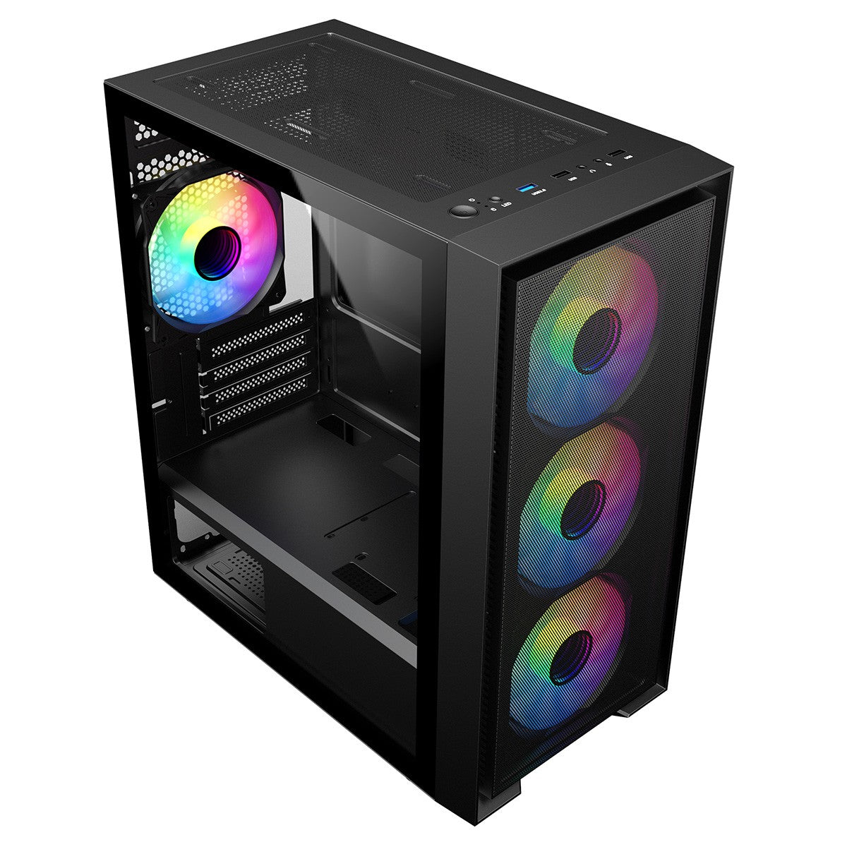 CiT Luna Airflow Micro-ATX Black PC Gaming Case Mesh Front Panel ‎CIT-LUNA-BLK