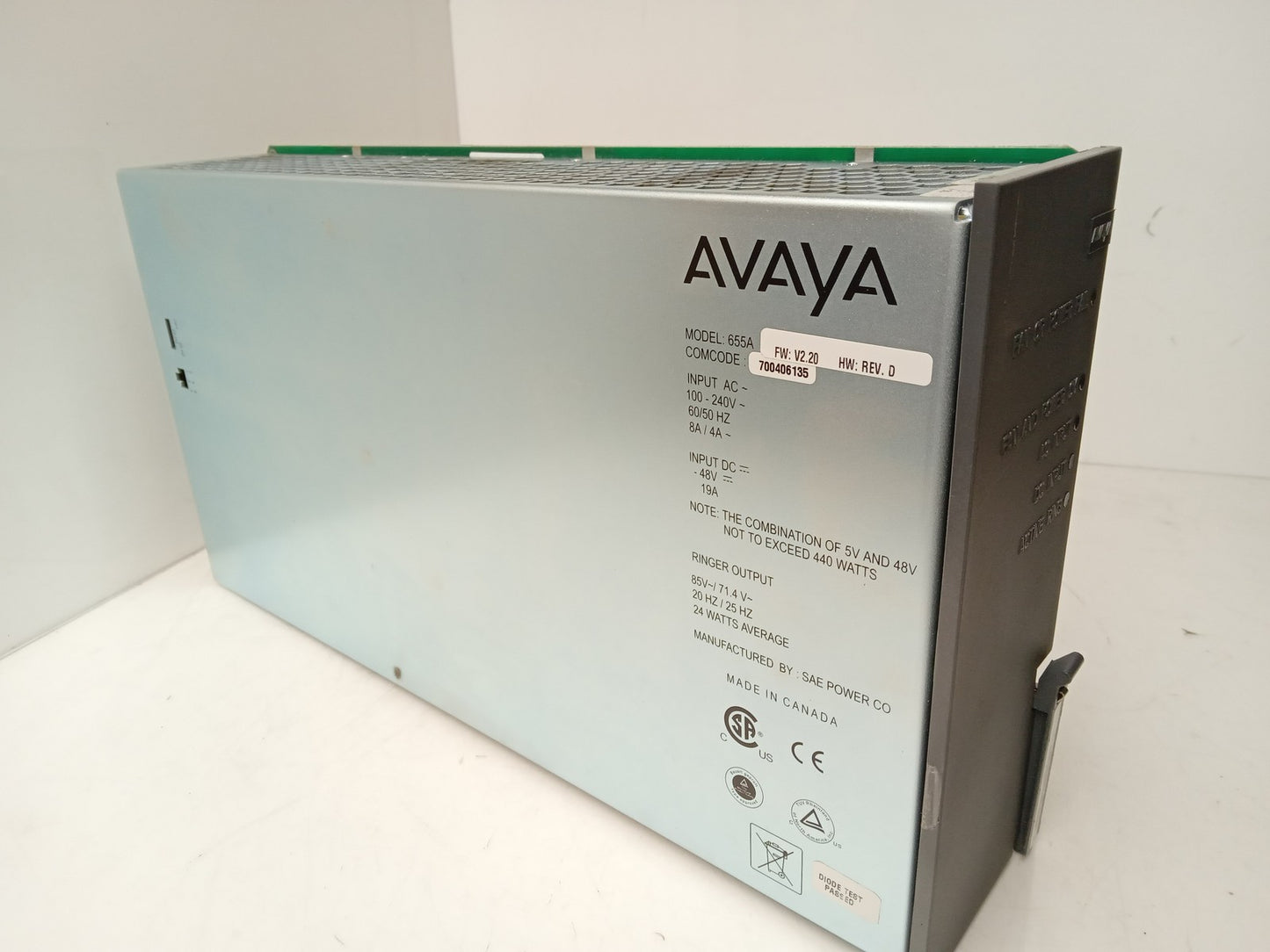 Joblot 2X Avaya G650 Media Gateway 440W Power Supply Unit 655A