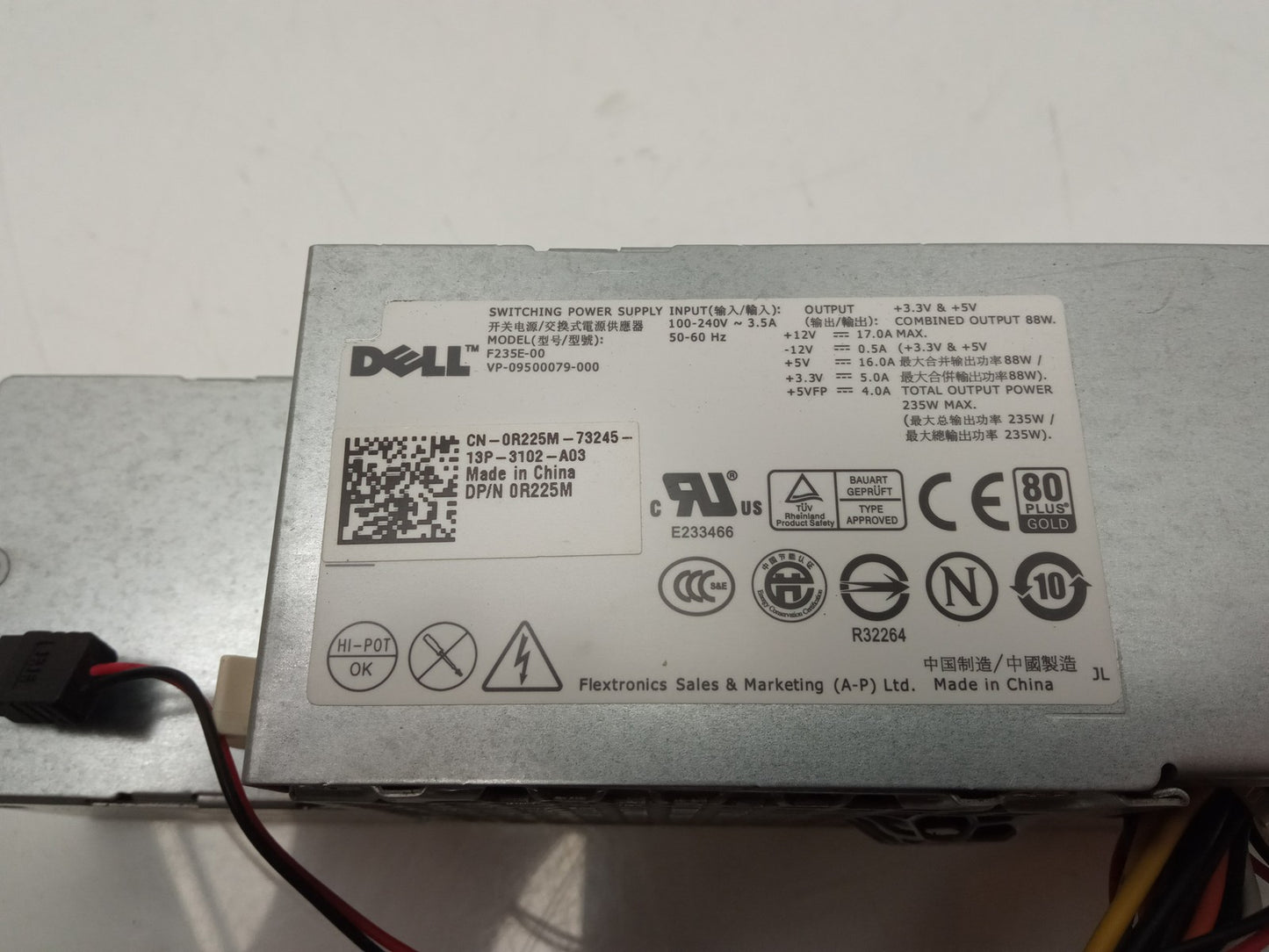 Dell OptiPlex 580 760 780 960 SFF 235W Power Supply 0R225M R225M