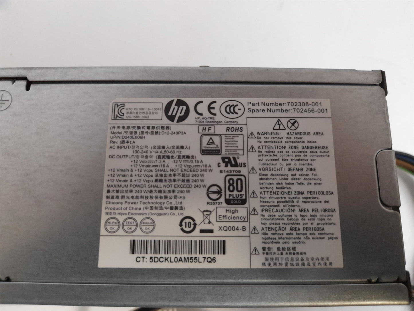 HP ProDesk 600 G1 240W Power Supply Unit 702308-001 702456-001